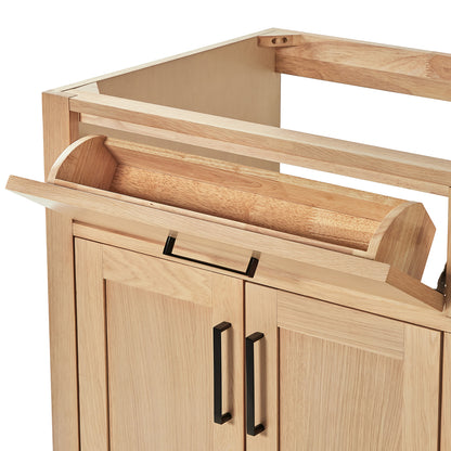 Isabella 72-inch Natural Oak base cabinet on detail 1