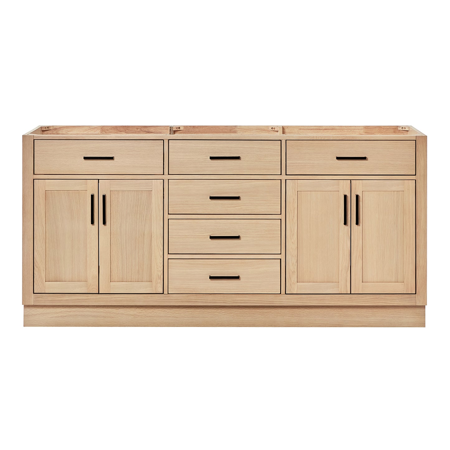 Isabella 72-inch Natural Oak base cabinet on white back ground front view main image