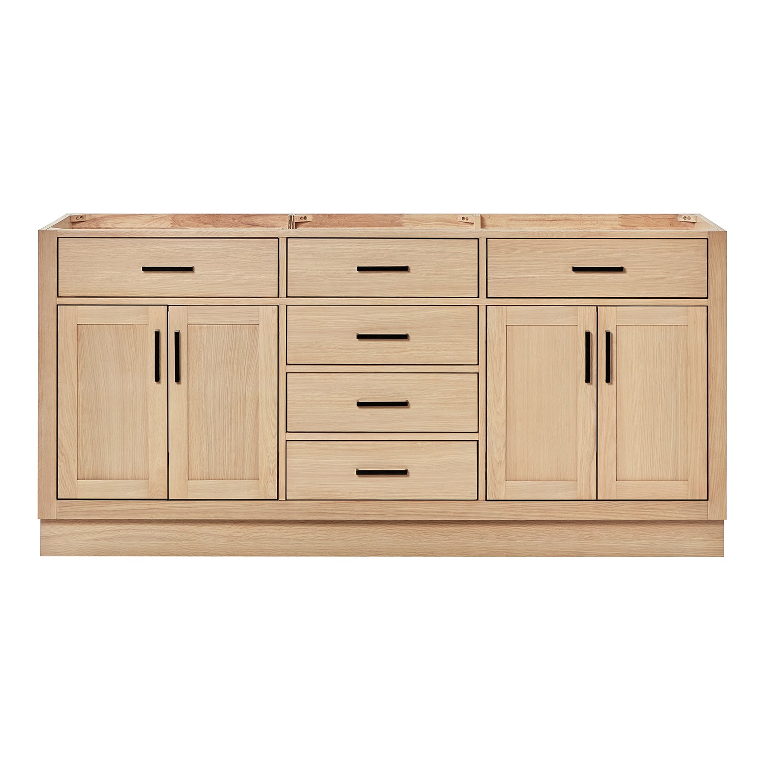Isabella 72-inch Natural Oak base cabinet on white back ground front view main image