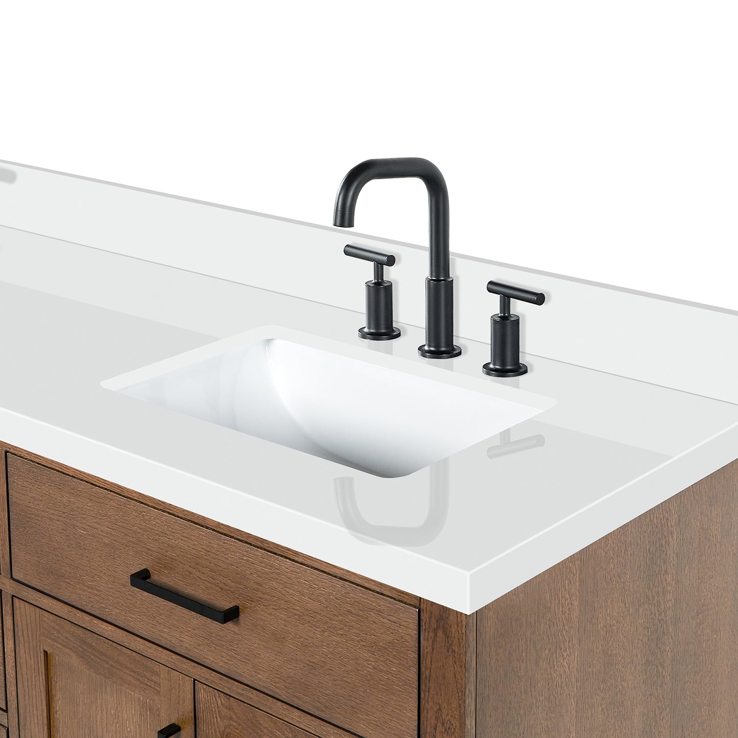 Isabella 72-Inch Brown Oak bathroom vanity on white background – product photo 5