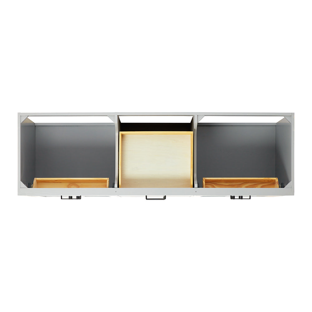 Isabella 72-Inch Grey bathroom vanity on white background – product photo 3