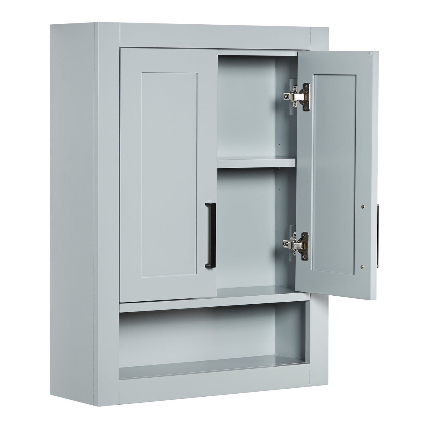 Isabella 3123-inch Grey base cabinet on white back ground 90 degree side view