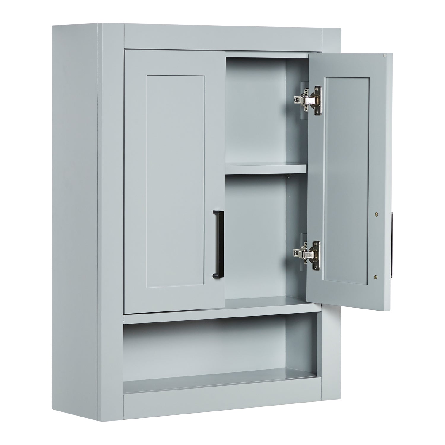 Isabella 3123-inch Grey base cabinet on white back ground 90 degree side view