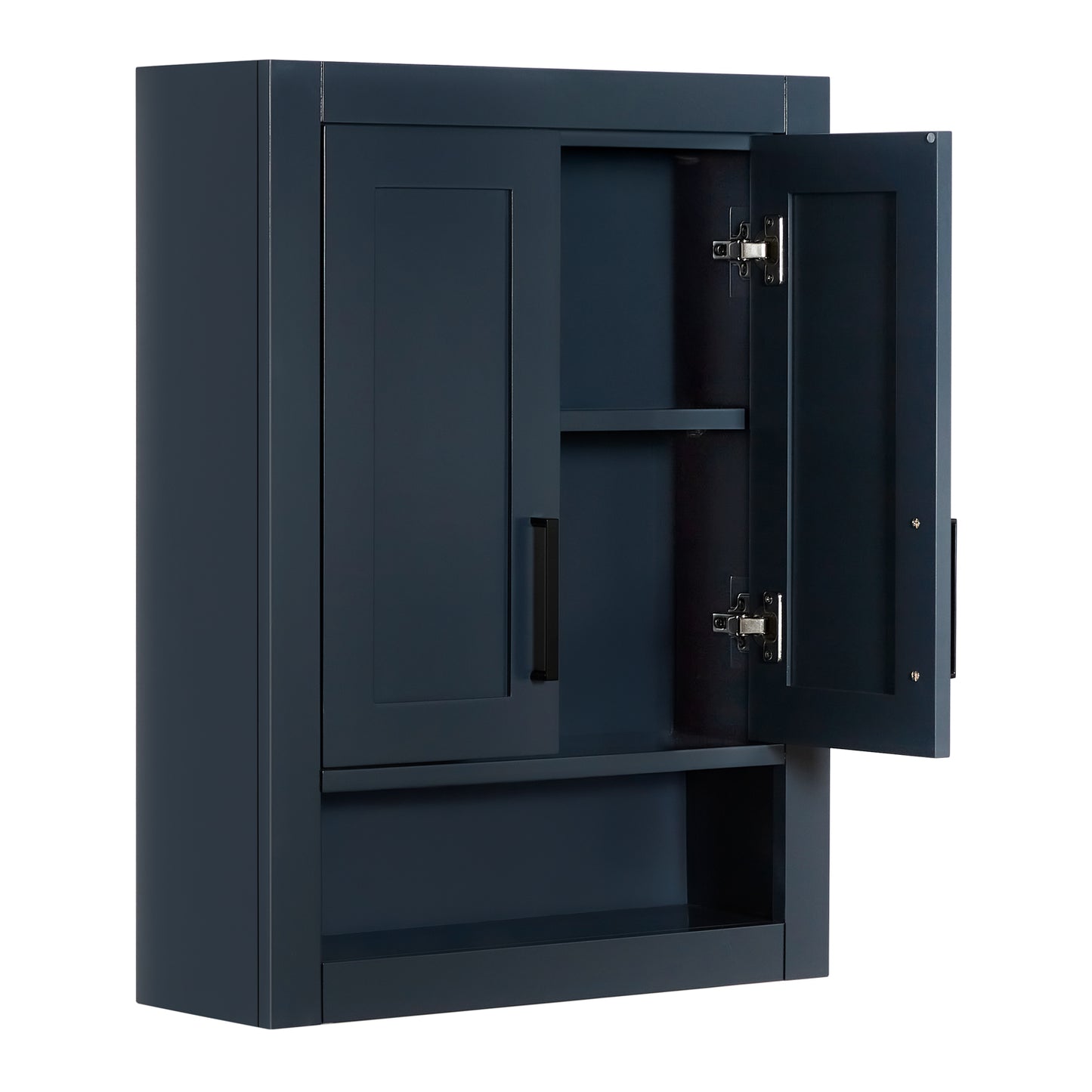 Isabella 3123-inch Midnight Blue base cabinet on white back ground 90 degree side view