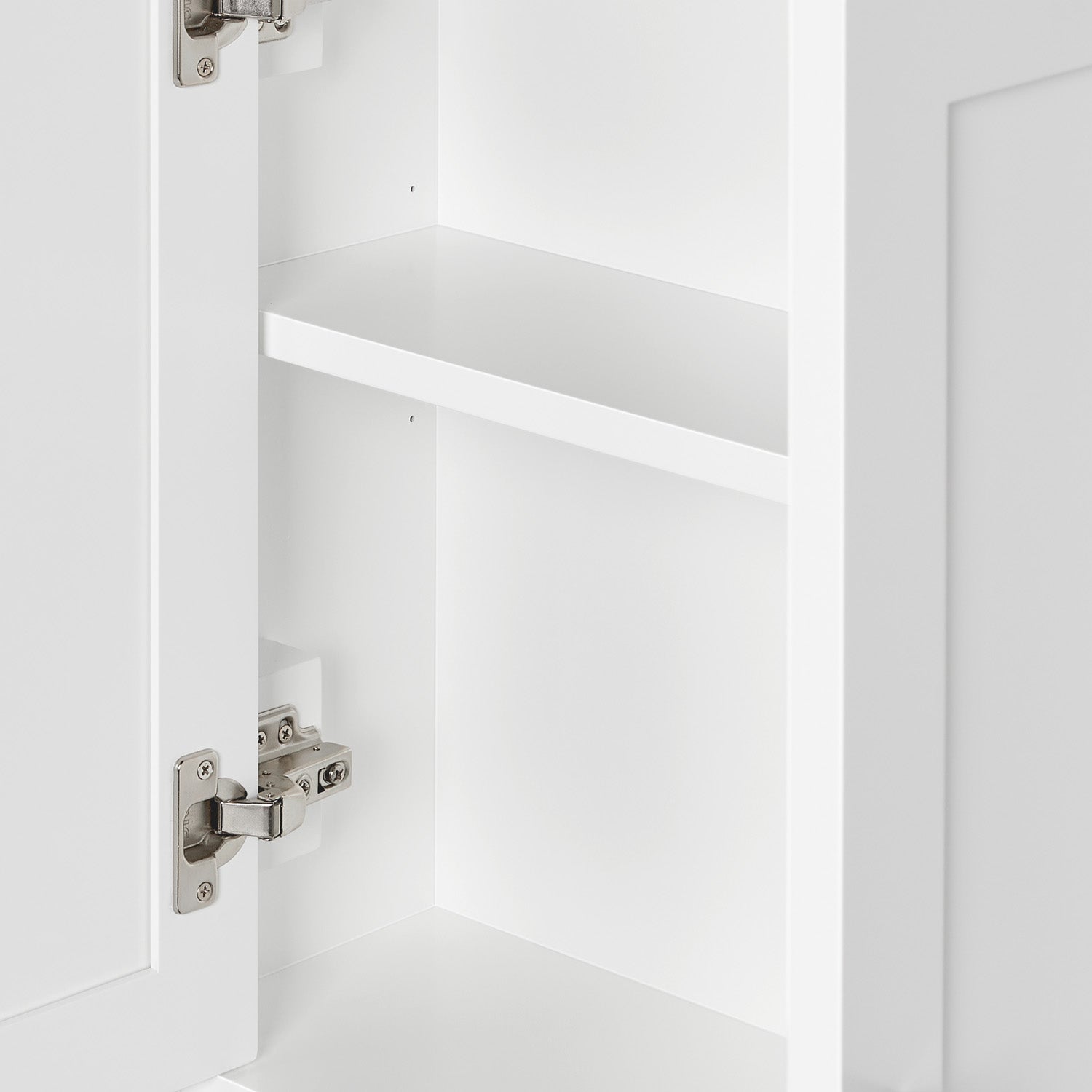 Isabella 3123-inch White base cabinet on white back ground front view open door