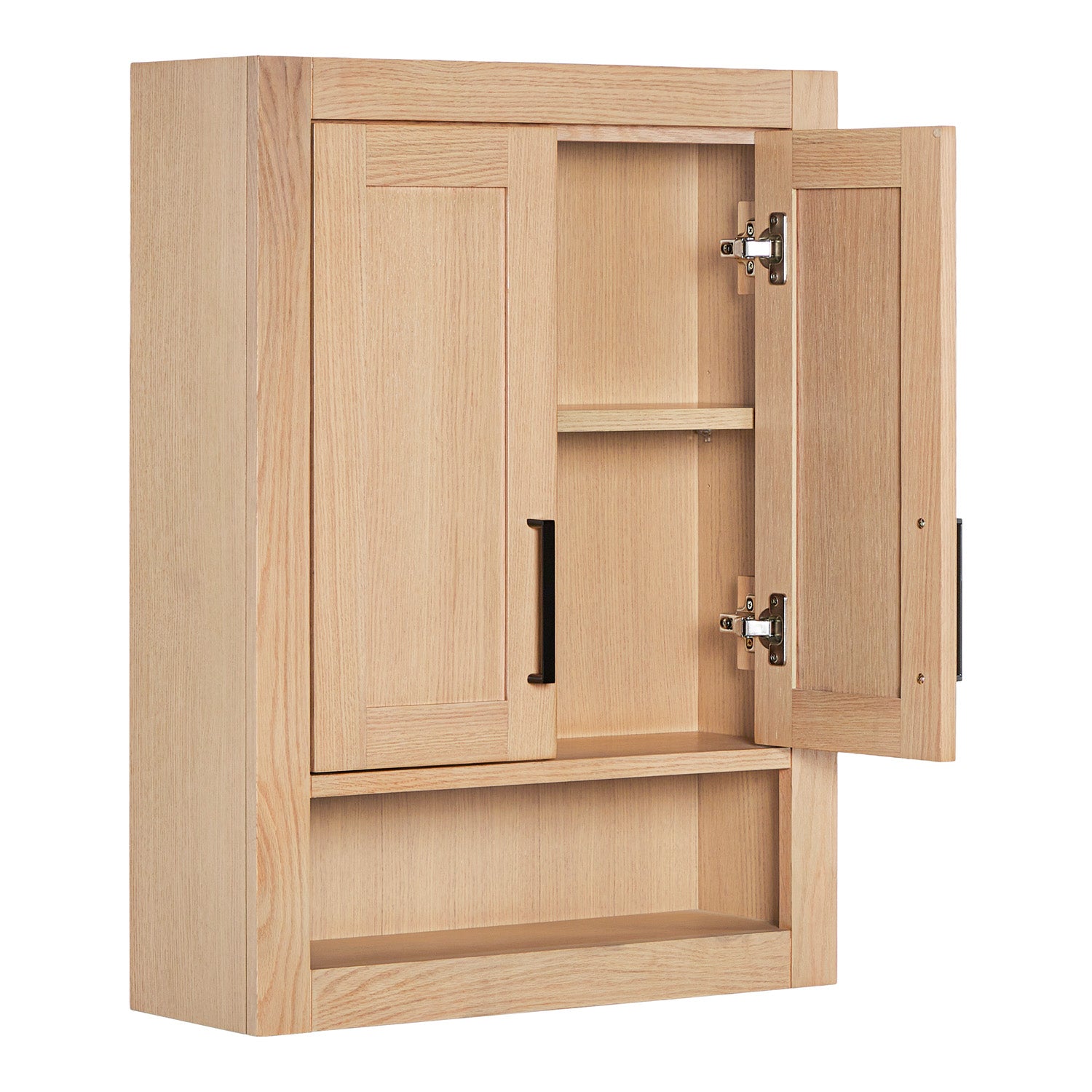 Isabella 3123-inch White Oak base cabinet on white back ground 90 degree side view