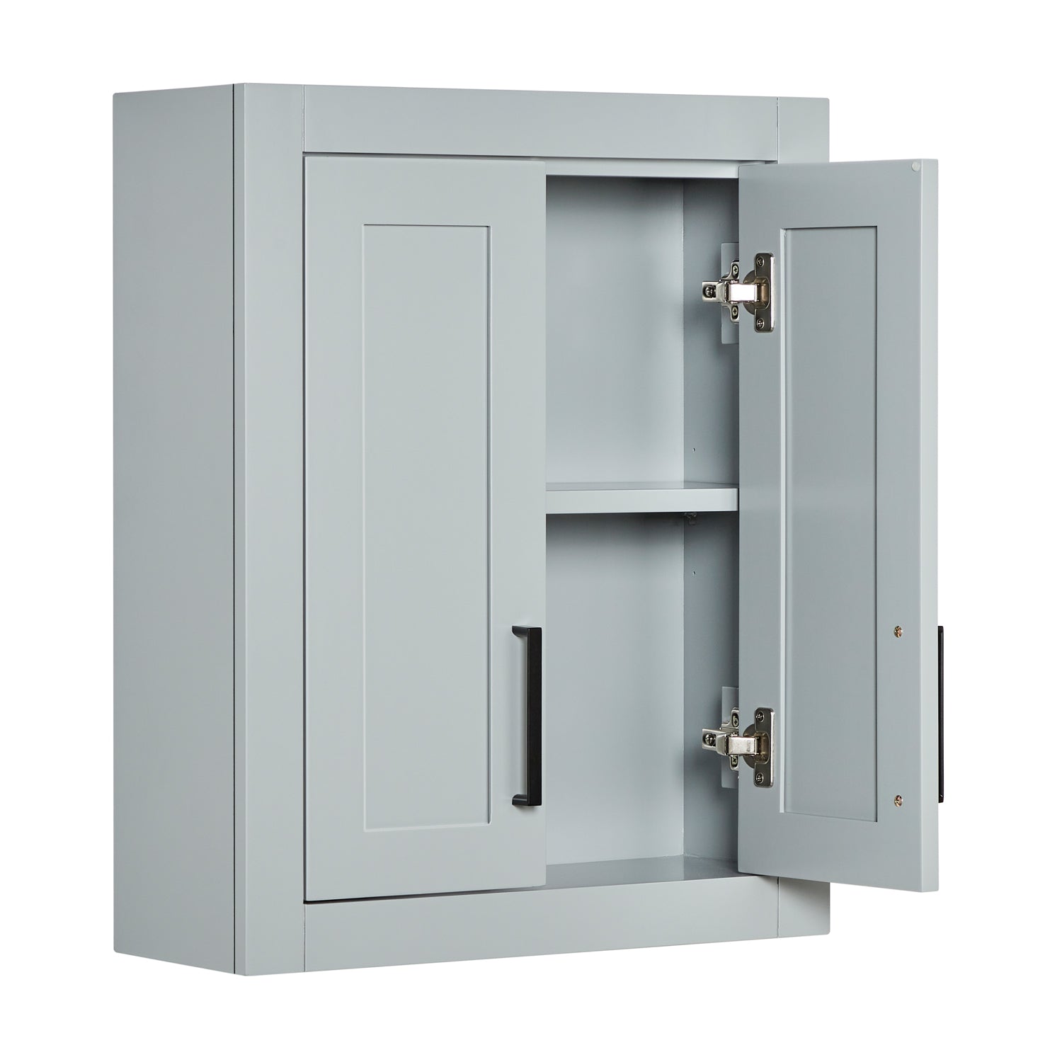 Isabella 2621-inch Grey base cabinet on white back ground 90 degree side view