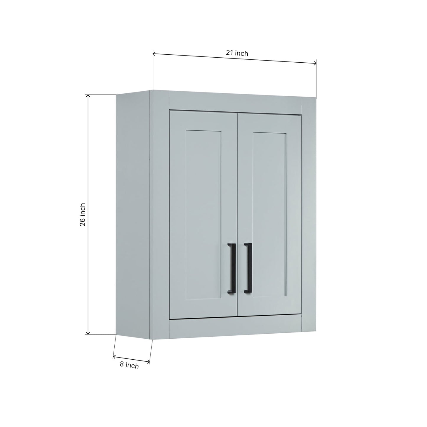Isabella 2621-inch Grey base cabinet on dimensions
