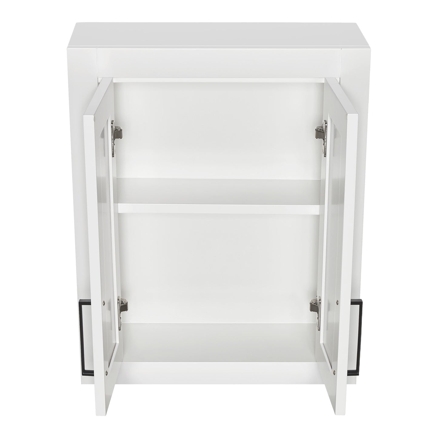 Isabella 2621-inch White base cabinet on white back ground side view open door