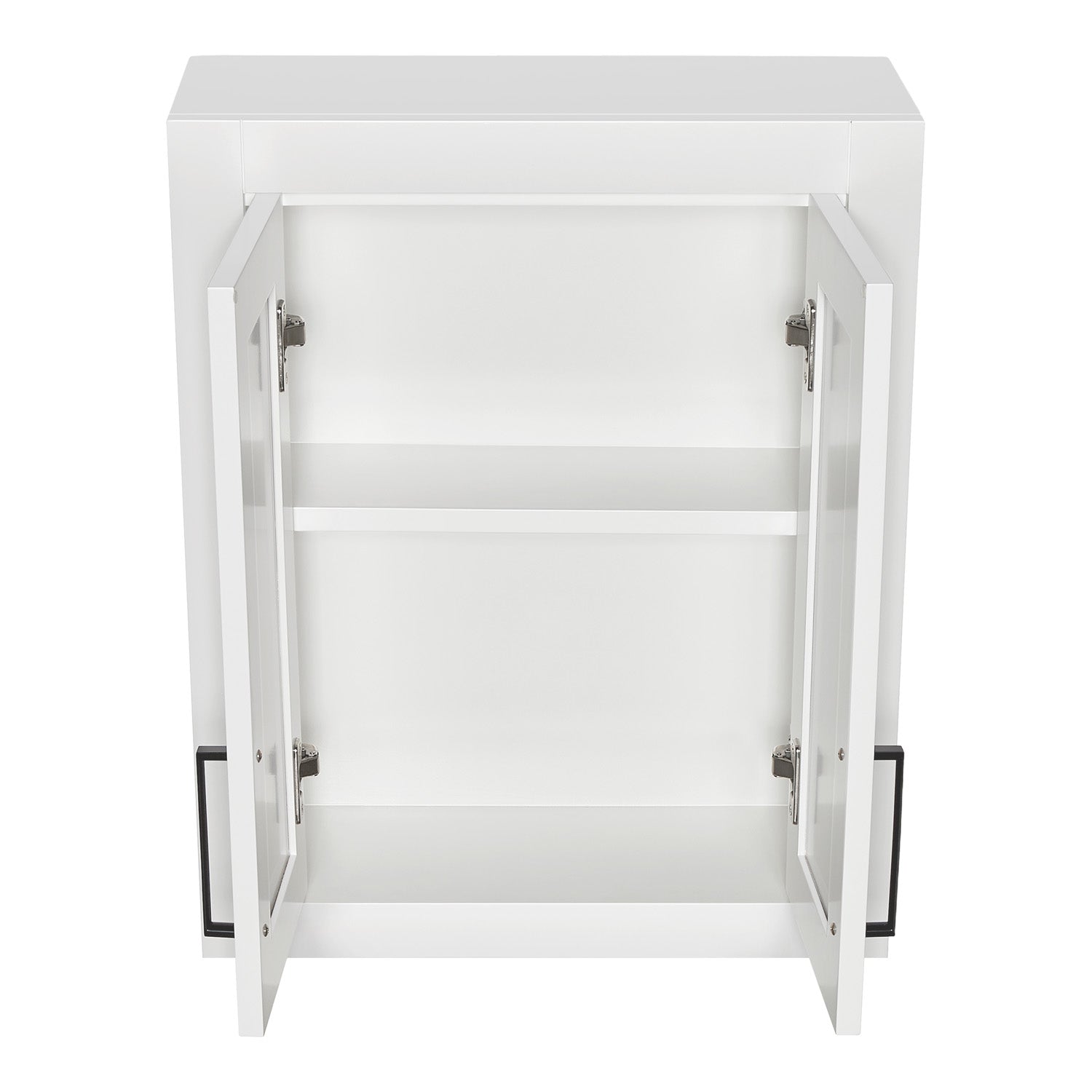 Isabella 2621-inch White base cabinet on white back ground side view open door