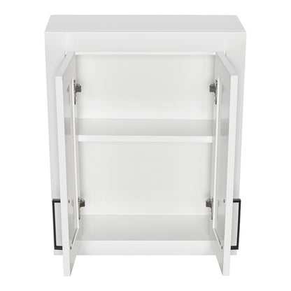 Isabella 2621-inch White base cabinet on white back ground side view open door