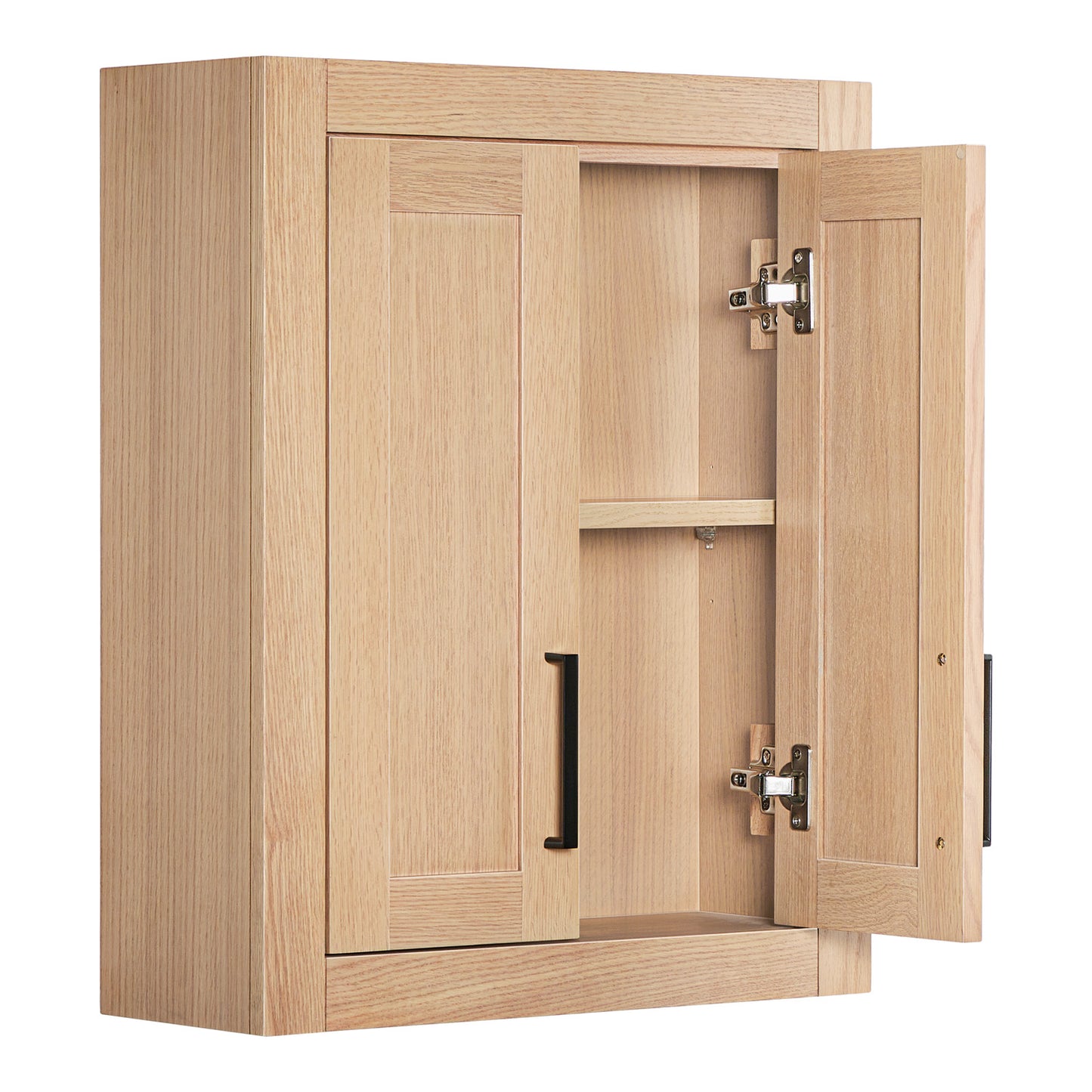 Isabella 2621-inch White Oak base cabinet on white back ground 90 degree side view