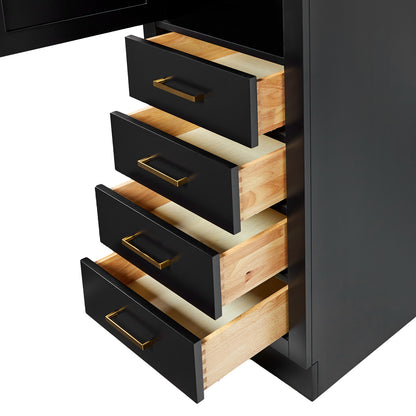 Isabella 2065-inch Black base cabinet on white back ground top down