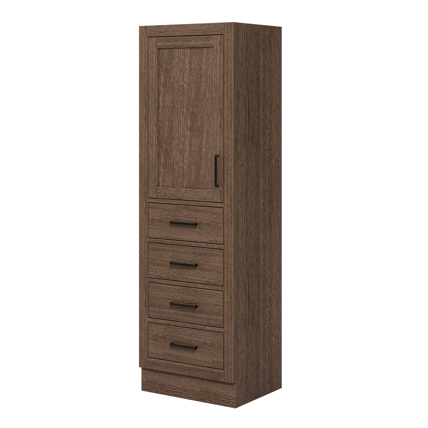 Isabella 2065-inch Brown Oak base cabinet on white back ground side view