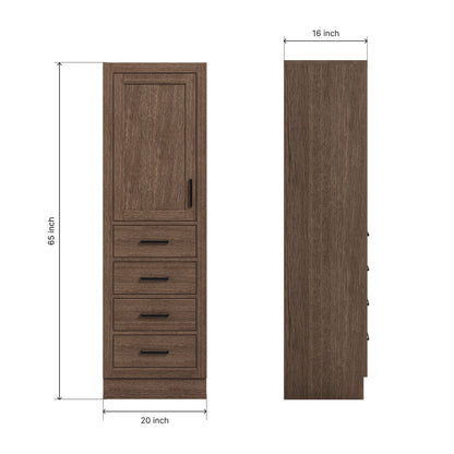 Isabella 2065-inch Brown Oak base cabinet on dimensions