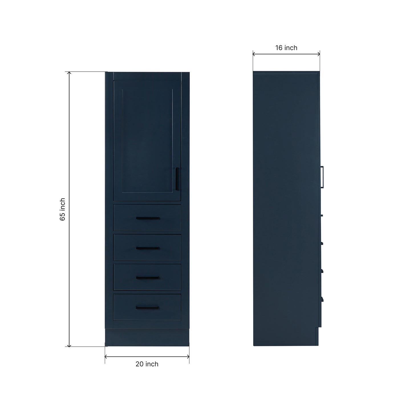 Isabella 2065-inch Midnight Blue base cabinet on dimensions