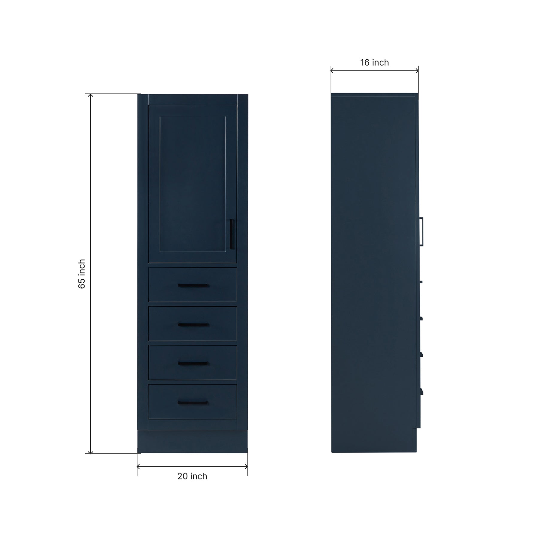Isabella 2065-inch Midnight Blue base cabinet on dimensions