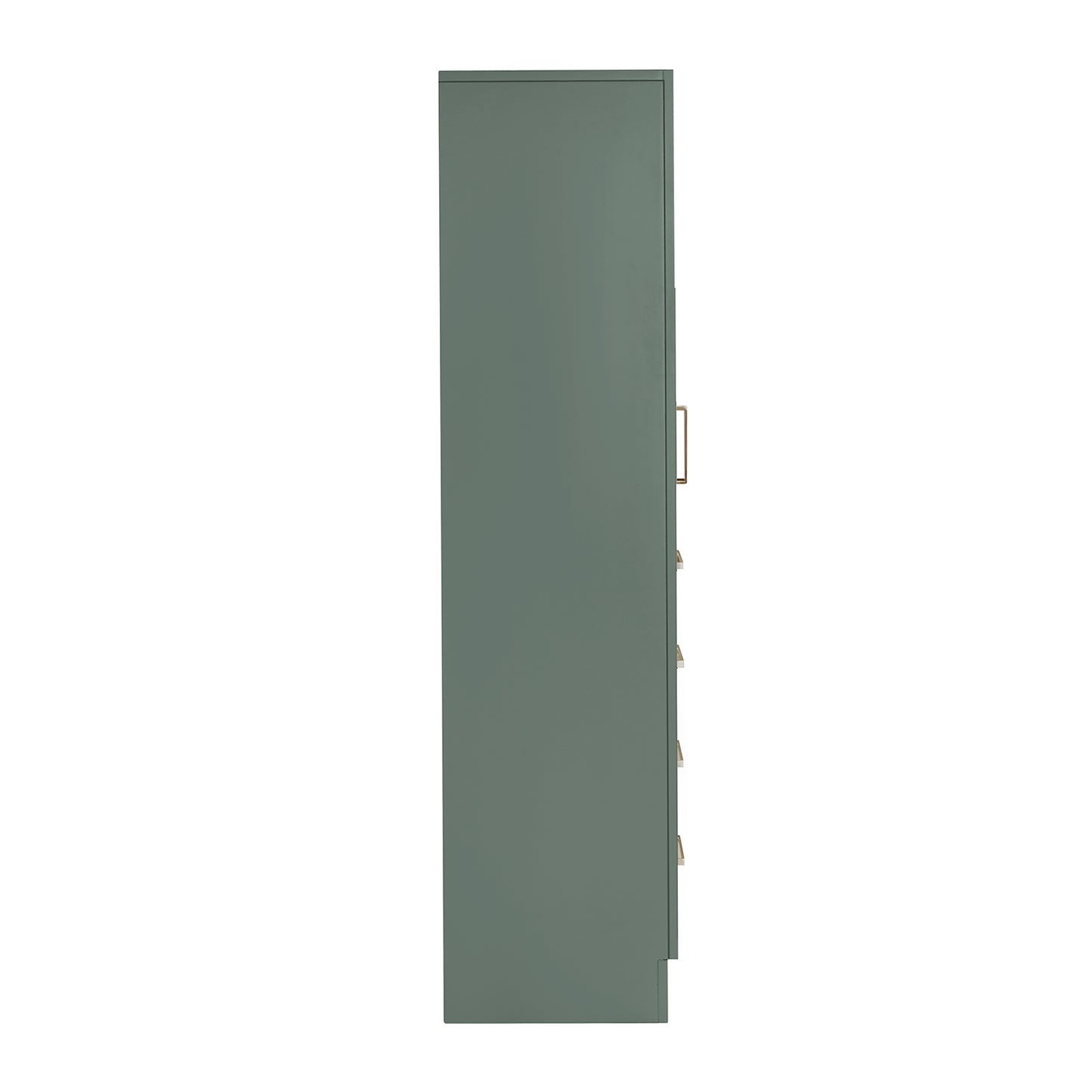 Isabella 2065-inch Vintage Green base cabinet on white back ground 90 degree side view