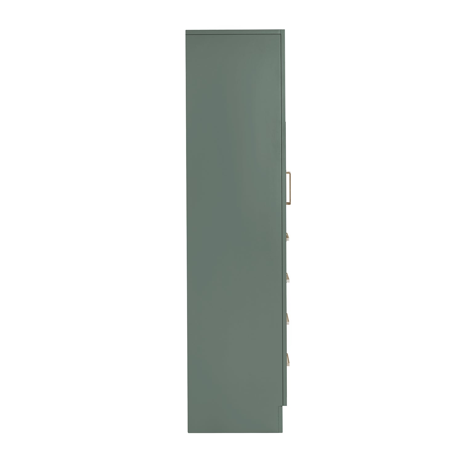 Isabella 2065-inch Vintage Green base cabinet on white back ground 90 degree side view