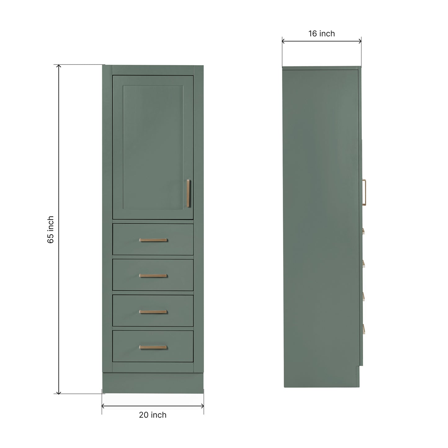 Isabella 2065-inch Vintage Green base cabinet on dimensions