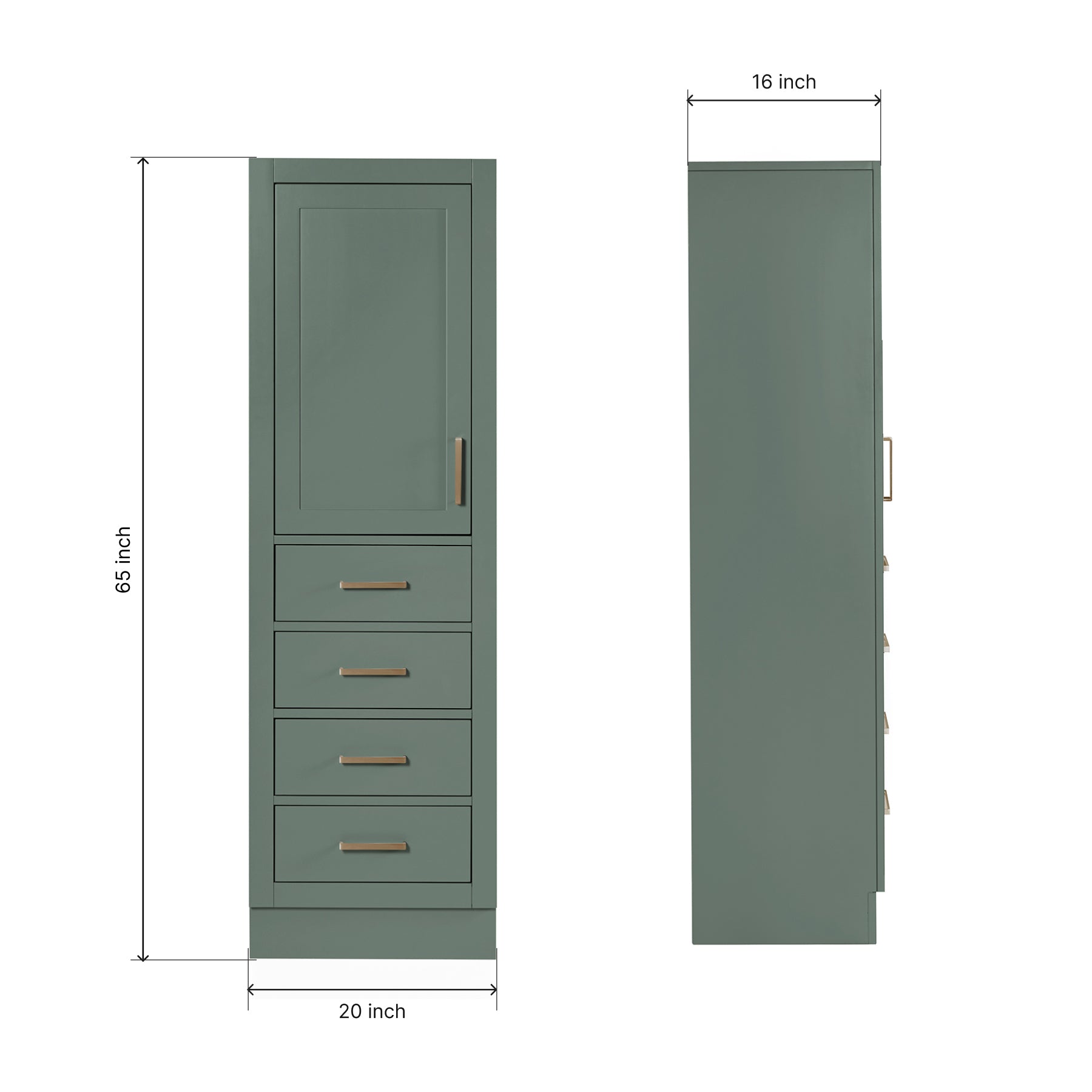Isabella 2065-inch Vintage Green base cabinet on dimensions