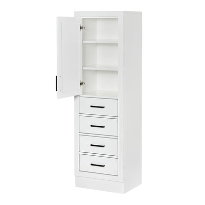 Isabella 2065-inch White base cabinet on white back ground side view open door