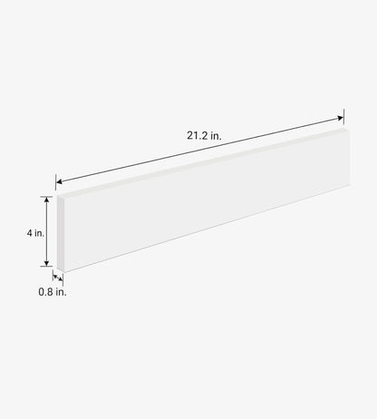DKB 21.2"x4" Pure White Quartz Sidesplash for Vanity, Clean & Contemporary Style